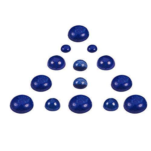 PandaHall 32 stücke 4 Größen Halbrunde Natürliche Lapislazuli Cabochons Flatback Edelsteine Perlen Energie Heilkraft Stein für Schmuck Machen (6mm, 8mm, 10mm, 12mm)