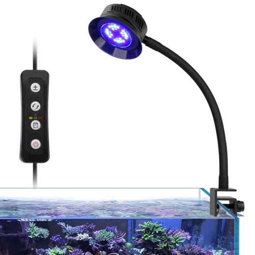 hygger Clip On Meerwasser Led Beleuchtung,30W Salzwasser Aquarium Led Light, Full Spectrum Aquarium Light Led Reef Saltwater mit Einstellbarer Helligkeit,3 Zeiteinstellungen für Coral Marine Tank