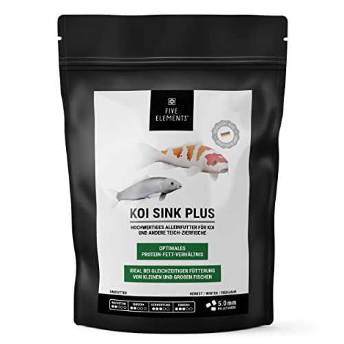 FIVE ELEMENTS® Koi Sink Plus | 1,4 kg | optimal auch als Sommerfutter | sinkendes Koi-Futter | hochwertige Inhaltsstoffe