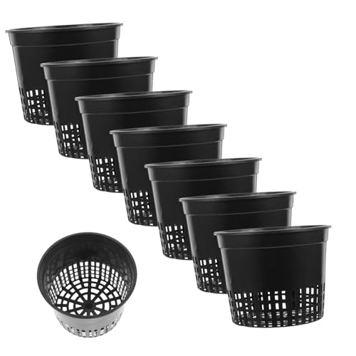 BESPORTBLE 10St Pflanztopf für Wasserpflanzen Gartenmaschenbecher Hydrokultur Mesh-Pflanzenbecher Korb Tasse Panier Wassergras kultivieren Topf Körbchen aus Wassergras Black Wiederverwendbar