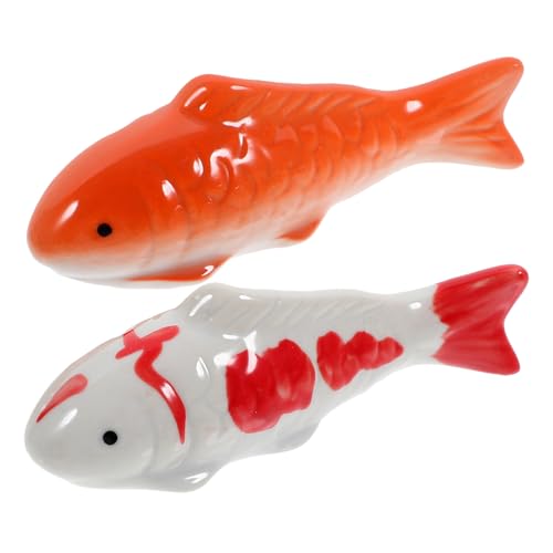 IMIKEYA 2 Stück Schwimmender Fisch Keramik Schwimmender Fisch Ornament Kleines Bewegliches Aquarium Dekoration Künstliches Aquarium Schwimmender Fisch Dekor Keramikfisch (Gemischter)