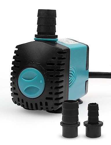 Mini Wasserpumpen(450L/H, 6W) für Aquarien, Teich, Brunnen, Hydrokultur, Aquarium Pumpe Tauchpumpe Teich Brunnen Pumpe EB302