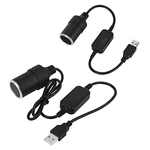 2 Stück USB A Stecker auf 12V Auto Zigarettenanzünder 5V auf 12V KFZ USB auf Zigarettenanzünder Buchse Konverter für Auto Zigarettenanzünder Kamera GPS E-Dog Handy Galaxy Pixel Tablets(35 cm 60 cm)