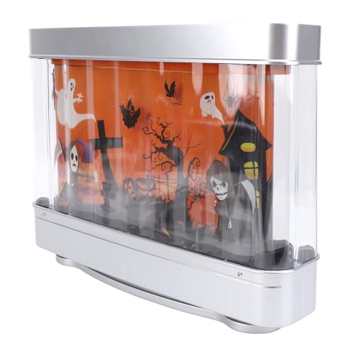 Hexengeist Fledermaus Halloween gruselige LED beleuchtete Aquariumlampe 3D bewegliche Bilder Nachtlicht für Home Office Dekor mit ruhiger, beruhigender Atmosphäre, USB-betrieben