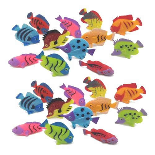 FDCGAS Fische - 20 Stück Aquarium Fische Künstliche Bewegliche Fische Plastik Lebensechte Fisch Verzierung Aquarium Dekorationen für Aquarium,schwimmende Fische Spielzeug (Zufälliger Stil)