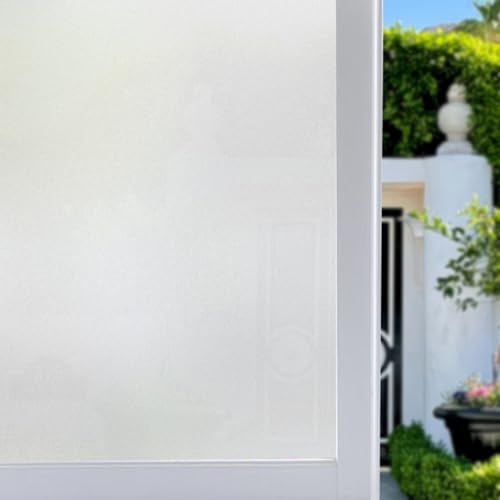 Zindoo Fensterfolie Sichtschutz Blickdicht Ohne Kleber Dekorfolie Gute Privatsphäre Schutz für Badezimmer, Familie, Umkleide und Konferenzräume 44.5 x 200 cm