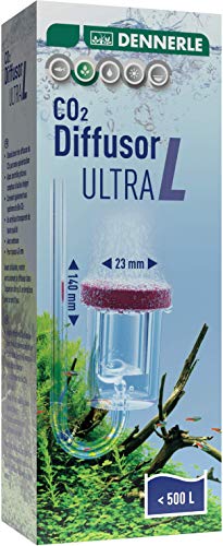 Dennerle CO2 Diffusor Ultra | für Süßwasser-Aquarien bis 400 Liter | aus Acrylglas - mit integriertem Blasenzähler | Membran aus Spezial Sintermaterial (Größe L - für Aquarien 400 Liter)