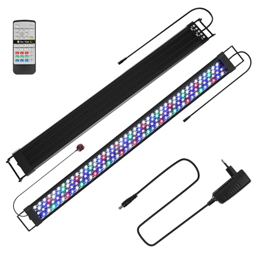 Izrielar LED Aquarium Beleuchtung, Aquarienbeleuchtung 45W, 24/7 Modus Aquarium Licht, 5 DIY-Modi, einstellbare Helligkeit, 10-stufiges Dimmen, für 120-150cm Süßwasser-Aquarien