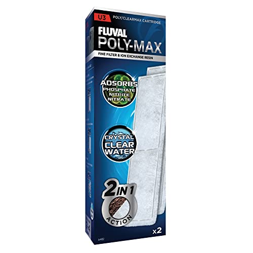 Fluval Clearmax Filtereinsatz mit Premium-Harz zur Absorbierung von Phosphat, Nitrit und Nitrat für Fluval Innenfilter U3, 2er Pack