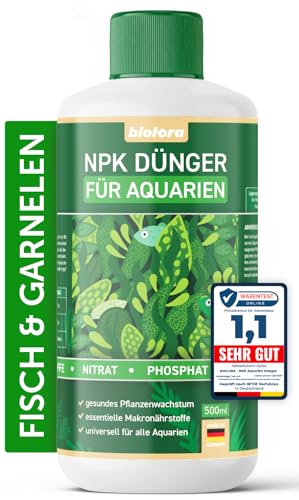 BIOLORA® [500ml] Aquarium-Dünger flüssig I Fisch- und Garnelenfreundlich I NPK Wasserpflanzen Flüssigdünger für Süß- und Salzwasser I Aquarien Pflanzendünger