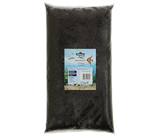 Dehner Aqua Aquarienkies | Farbkies schwarz für das Aquarium | feiner Aquariumkies | Bodengrund für Aquarien | kantengerundet | Zierkies | Körnung 2 - 4 mm | Bodenkies | Sand | 5 kg,