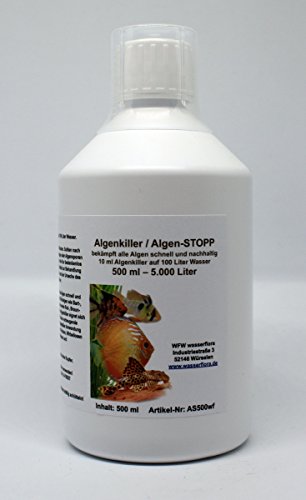 500 ml Algenkiller/Algen-STOPP für 5.000 Liter Aquarium-Wasser, bekämpft effektiv, schnell und zuverlässig alle Arten von Algen