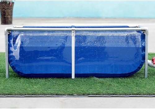 EdfYHSL Oberirdische Fischteiche Gartenbewässerungsreservoir, oberirdischer Fischteich aus Segeltuch mit transparentem Sichtfenster Teichfolie(120x80x51cm)