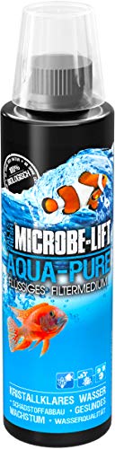 Microbe-Lift Aqua-Pure - 236 ml - Flüssiges Filtermedium für kristallklares Wasser in Allen Aquarien, 100% biologisch, verbessert Wasseraufbereitung, für Meer- & Süßwasseraquarien