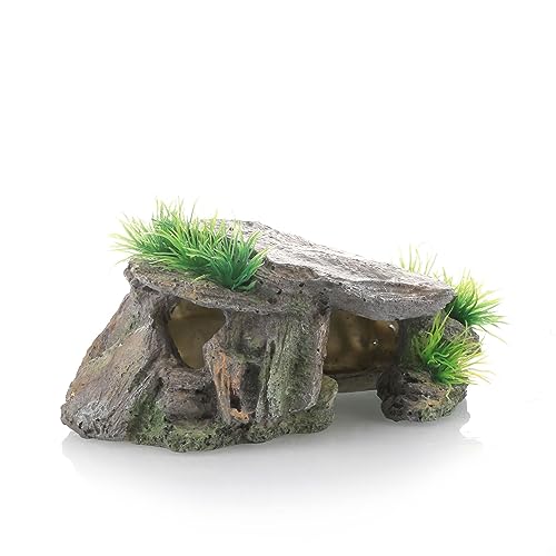 Ctpeng Aquarium-Höhle,Landschaftsdekoration, Betta-Buntbarsch,Versteckt Höhle,Felsen,Ornament für Aquarien(Harz,14.5X8.5X7.5 cm)