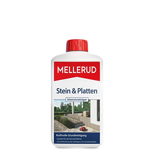 MELLERUD Stein & Platten Intensivreiniger | 1 x 1 l | Effizientes Reinigungsmittel zum Entfernen von Schmutz auf Allen Steinoberflächen im Außenbereich