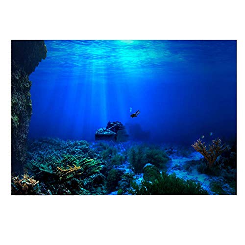 Fdit Aquarium Unterwasser-Unterwasser-Unterwasser-Unterwasser-Unterwasser-Unterwasser-Unterwasser-Dekoration für die Wand 61 * 41cm