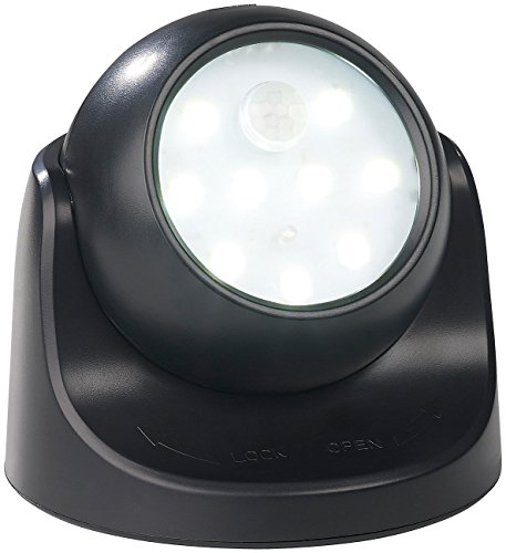 Luminea Lampen Batterie: Kabelloser LED-Strahler, Bewegungssensor, 360° drehbar, 100 lm,schwarz (Kabelloser Bewegungsmelder, LED Batterie, batteriebetrieben)