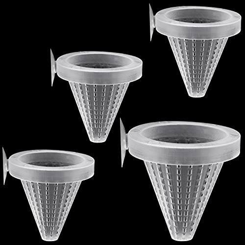 WEAVERBIRD 4PCS Aquarium Rote Wurm Kegel Fütterung Transparent Kunststoff mit Saugnäpfe Live Gefrorene Fische Feeder