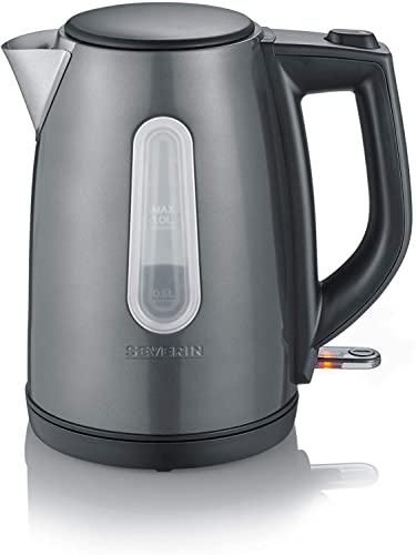 SEVERIN WK 9540 Wasserkocher (ca. 2.200 W, 1,0 L) grau-metallic/schwarz