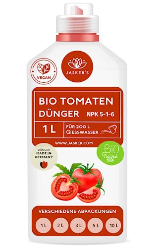 Bio Tomatendünger flüssig 1 L - 100% Organischer Flüssigdünger mit Calcium & viel Kalium - Kalium Dünger - Bio Dünger Tomaten - Tomaten Dünger - Tomatendünger bio - Kaliumdünger