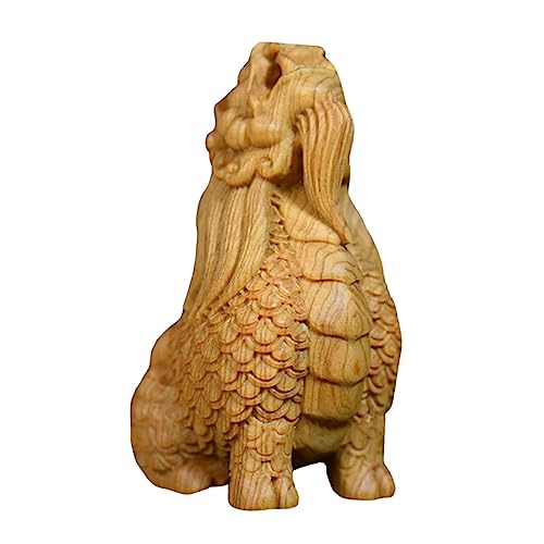 PRETYZOOM Wangtianhou-Verzierung wohnaccessoires holzdeko - Holzverzierung Geburtstagsgeschenk dekofiguren exquisites Löwendekor Mini- -Schnitzfigur Desktop-Dekor Löwenschmuck Thuja