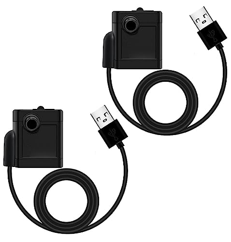 2 stück USB Mini Wasserpumpen(250/H, 3W), Ultra Leise Aquarium pumpe mit hohem Hub, brunnenpumpe mit 1,5 m Netzkabel, für Aquarium Teich,Garten,Brunnen