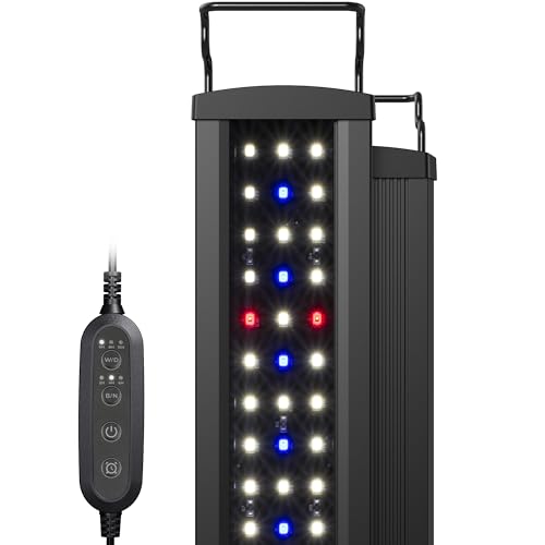 NICREW SlimLED Plants Aquarium Beleuchtung, volles Spectrum Aquarium Lampe mit Timer für Wasserpflanzen, 28-42 cm, 9W