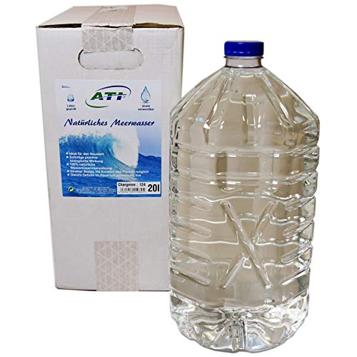 Orig. ATI - 100% reines und natürliches Meerwasser für Meerwasser Aquarien Aquarium - Labor geprüft und direkt verwendbar! Inhalt: 20 Liter (2X 10 Liter Gebinde)