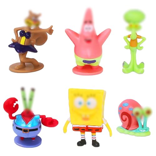 6 Stück Tortenfiguren Geburtstag Deko,Figuren Set Kuchen Deko,Fischbecken Cartoon Schmuck,Tortenfigur Set,Geburtstagsgeschenk für Kinder