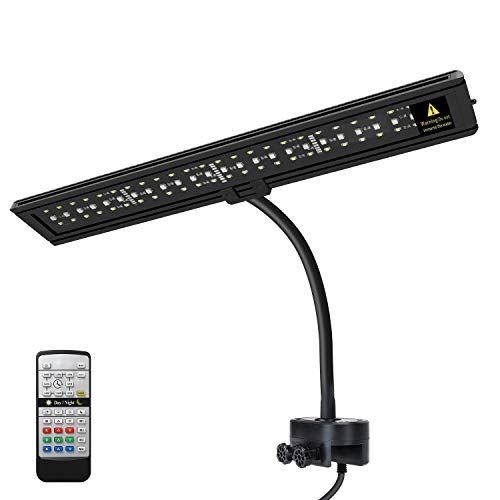 IREENUO LED Aquarium Beleuchtung, Aquarium Klemmleuchte mit Fernbedienung, Aquariumlampe für Reef Coral und Wasserpflanzen