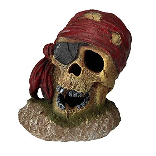 Europet Bernina 234-430071 Aquariumdekoration Aqua Della Pirate Skull Eye-Patch, 7 x 7 x 8 cm