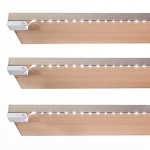 BestLuz LED Streifen Batteriebetriebene, LED Strip Batteriebetriebene x 3er Pack für unter dem Küchenschrank | Regale | Unterschrank | Schrank | Neutralweiß 4000 K 1 Meter