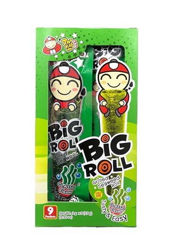 Tao Kae Noi Big Roll Grilled Seaweed Original, gegrillter Seetang, 9 Snackrolls á 3 g, 27 g