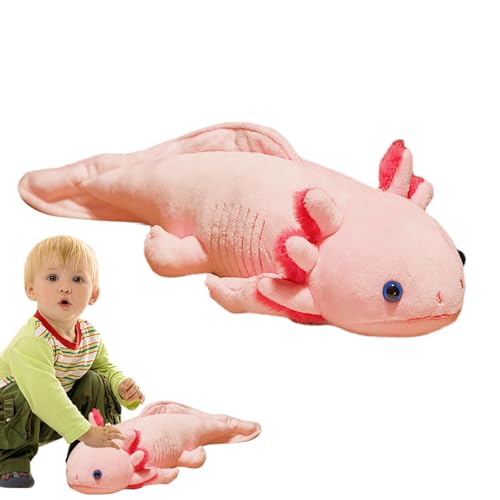 Axolotl Plüschtier, 45cm Weiches Plüschkissen Salamander, Salamander Plüsch Puppe Axolotl Stofftier, Kuscheltier Axolotl, Umarmungskissen Schlafendes Geschenk für Kinder Mädchen Junge Erwachsene