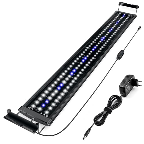 Honpal Aquarium Beleuchtung LED Aquarium Beleuchtung 90cm-120cm 18W Blau Aquarium Lampe Mit Timer für Süßwasser Aquarien 3 Modus Dimmen 24/7 Beleuchtungs Zyklus