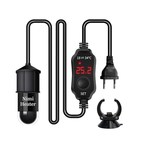 SKIKHN Aquarium Heizung,10W Mini Aquarium Heizstab mit LED-Anzeige, Temperatur Einstellbare Aquarium Heizer,Digital Aquariumheizer für 2-3L Fischtanks Schildkrötenbecken Salzwasser und Süßwasser