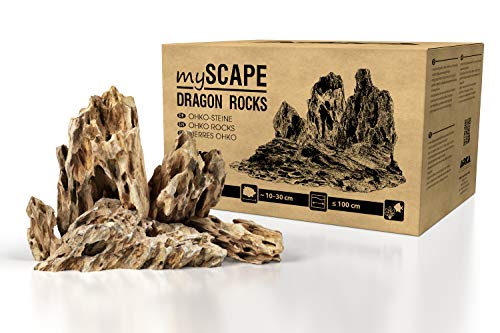 ARKA mySCAPE-Rocks Dragon | Drachenstein | Natur Aquarium Steine für einzigartige Aquascapes im Süßwasser Aquarium & Aufbauten in jedem Terrarium | Ca. 10-30 cm | Ideal zu bepflanzen, 10 kg, Braun