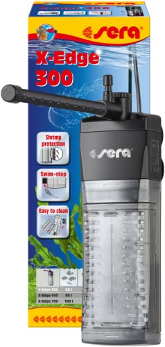 sera X-Edge 300 leistungsstarker & energieeffizienter Eckfilter BZW. Innenfilter fürs Aquarium bis 100 Liter, 32655