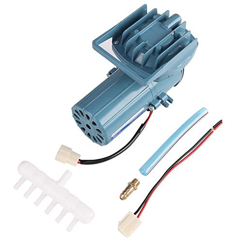 Superleise Aquarium Durchlüfter Luftpumpe, 12v 35W 68 l/min Leistungsstark Sauerstoffpumpe mit 6 Spender für Sauerstoffversorgung von Fischteichen, Transport von Sauerstoff, 10 mm Kupferdüse