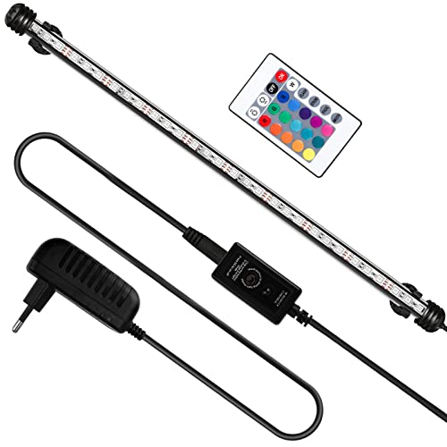 Yakimz Beleuchtung für Aquarien LED, 5,8W RGB Aquarium-Licht, IP67 Wasserdicht, Universal Fit Aquarium Lamp, für Fisch Tank, Pflanzen Aquarium, EU Stecker