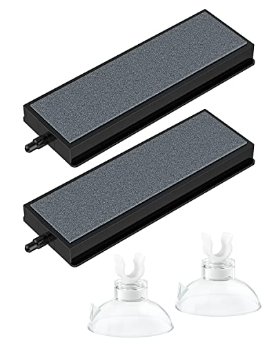 Pawfly Aquarium 10 cm Luftstein Stab Quader Blasendiffusor Auslöser mit Saugnapf Clip Zubehör für Nano Luftpumpen kleine Eimer und Aquarien, 2 Pack