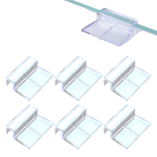 Glasabdeckungs Clips für Aquarien, 6 Stück Aquarium Schutzclips, Aquarium Abdeckung Halterung Unterstützung, Acryl Aquarium Glasabdeckung Halter, Universale Halterungen für Aquarien (10 mm)