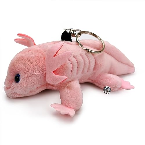 Axolotl Schlüsselanhänger Kuscheltier Plüsch Anhänger rosa Lurch ROSELLA