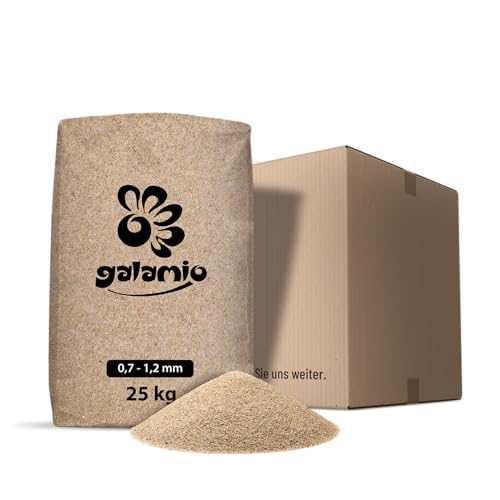 GALAMIO Quarzsand Sand Spielsand Sandkastensand Filtersand Poolsand Rasensand Vogelsand Aquariensand Terrariensand Teichsand Streusand 0,7-1,2mm 25kg Sack / 1 Karton Paligo