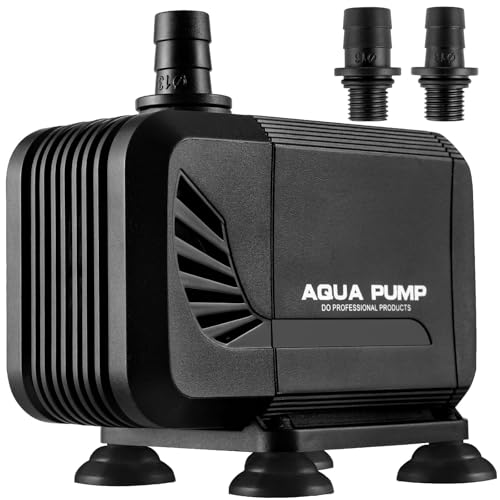 Aquarium Pumpe Wasserpumpe Teichpumpe, Tauchpumpe 1500L/H, für Teich Brunnen Aquarium Steingarten, Ultra-Quiet Wasserpumpe mit Filter und 2 Düse 13mm/16mm, Max Förderhöhe 1.6m (15W)