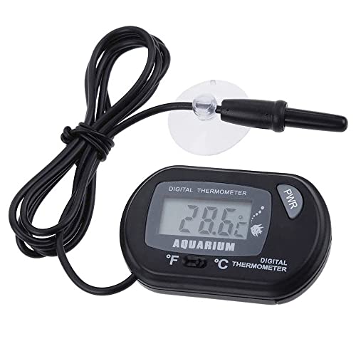 Mesee LCD Digital Aquarium Thermometer, Digital Thermometer Hygrometer, Aquarium Wasserthermometer für Aquarium Marine Temperatur mit Saugnapf und Sonde