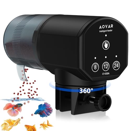 Futterautomat für Aquarium Automat Fische Futterspender: 200ML Groß Kapazität Fischfutter Feeder Feuchtigkeitsbeständig Automatic Fish Feeder Fuer Eheim Teich