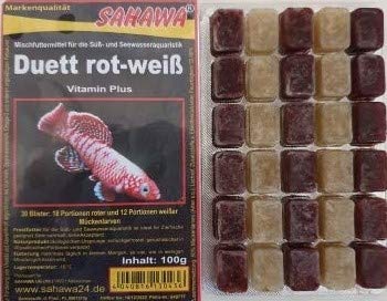 SAHAWA® Frostfutter 5X 100g Blister Duett (rote und weiße Mückenlarven) Fischfutter