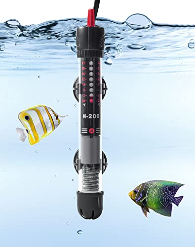 NETONDA Aquarium Heizung 60l 50W Aquarium Heizstab einstellbar Aquariumheizer mit Thermostat Regelheizer für Fischtanks und Aquarium 30L-60L (20-34°C, 50W)